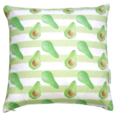 Avocado stripe cushion